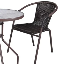 Wohnen Bistro Sitzgruppe mit Glastisch - Justina (dreiteilig)