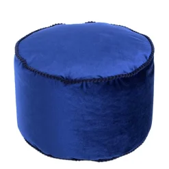 Hot Wohnen Blauer Samt Pouf in runder Form - Briotova