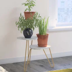 Wohnen Blumenständer in heller Marmoroptik - Botanios