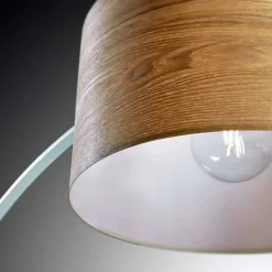 Outlet Wohnen Bogenleuchte mit Holzfurnier Schirm - Nango
