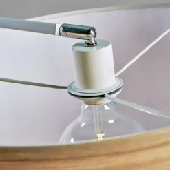 Outlet Wohnen Bogenleuchte mit Holzfurnier Schirm - Nango