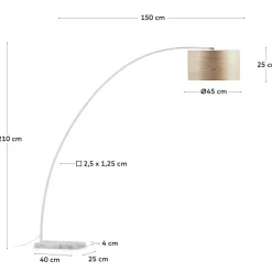 Outlet Wohnen Bogenleuchte mit Holzfurnier Schirm - Nango