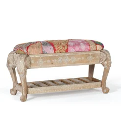 Hot Wohnen Boho Polsterbank in Holz White Wash - Sorellas