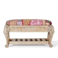 Hot Wohnen Boho Polsterbank in Holz White Wash - Sorellas