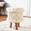 Sale Wohnen Boho Style Hocker in Cremeweiß - Puertos