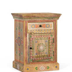 Wohnen Boho Style Nachtschrank aus Mangoholz - Klapan
