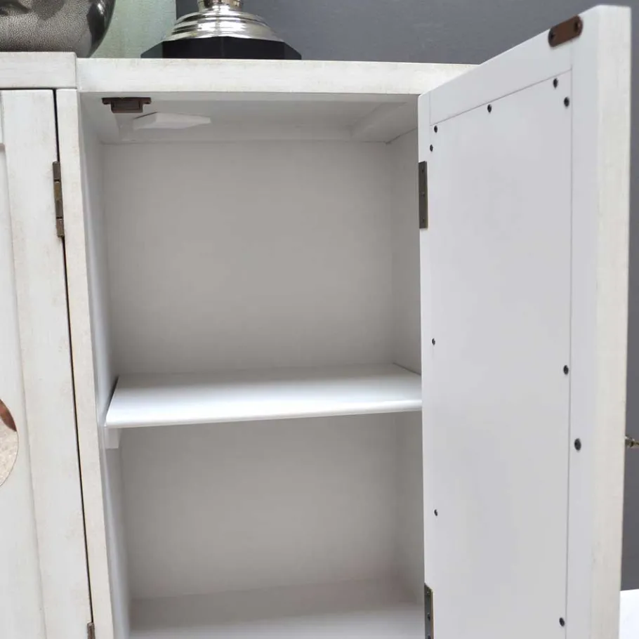 Best Wohnen Boho Türen-Kommode in Antikweiß - Anice