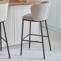Wohnen Boucle Barstühle mit 65 cm Sitzhöhe - Lucaz (2er Set)