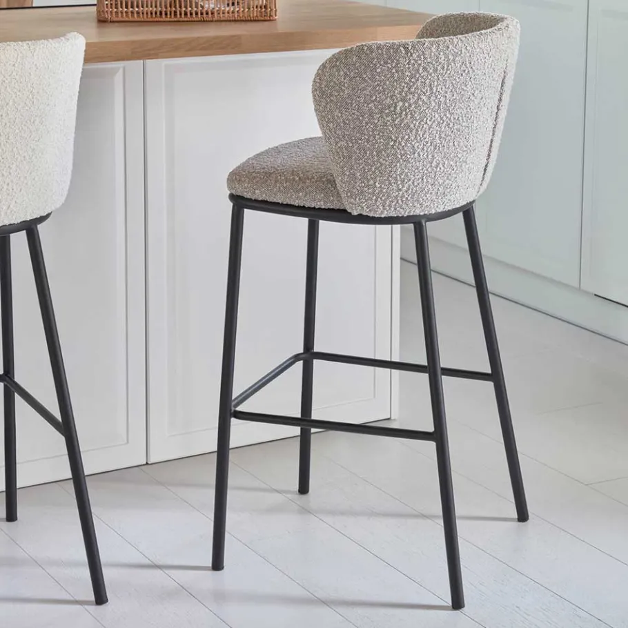 Wohnen Boucle Barstühle mit 65 cm Sitzhöhe - Lucaz (2er Set)