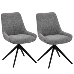 New Wohnen Boucle Drehstuhl in Grau - Usedita (2er Set)