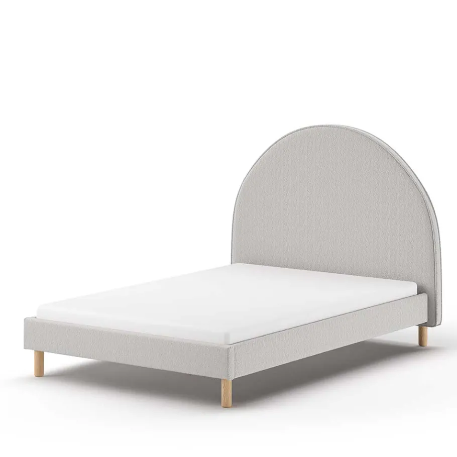 Clearance Wohnen Boucle Stoffbett in Grau und Natur - Skylab
