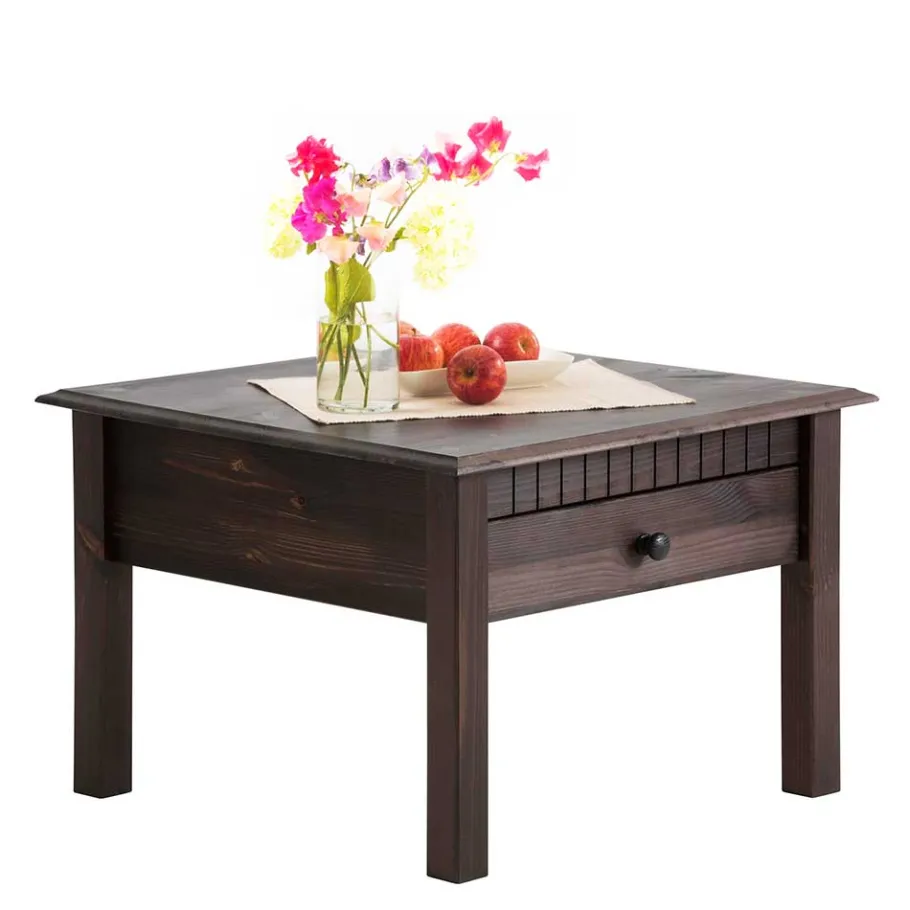 Best Wohnen Brauner Couchtisch Landhaus in Quadratisch 60x60 - Epolion