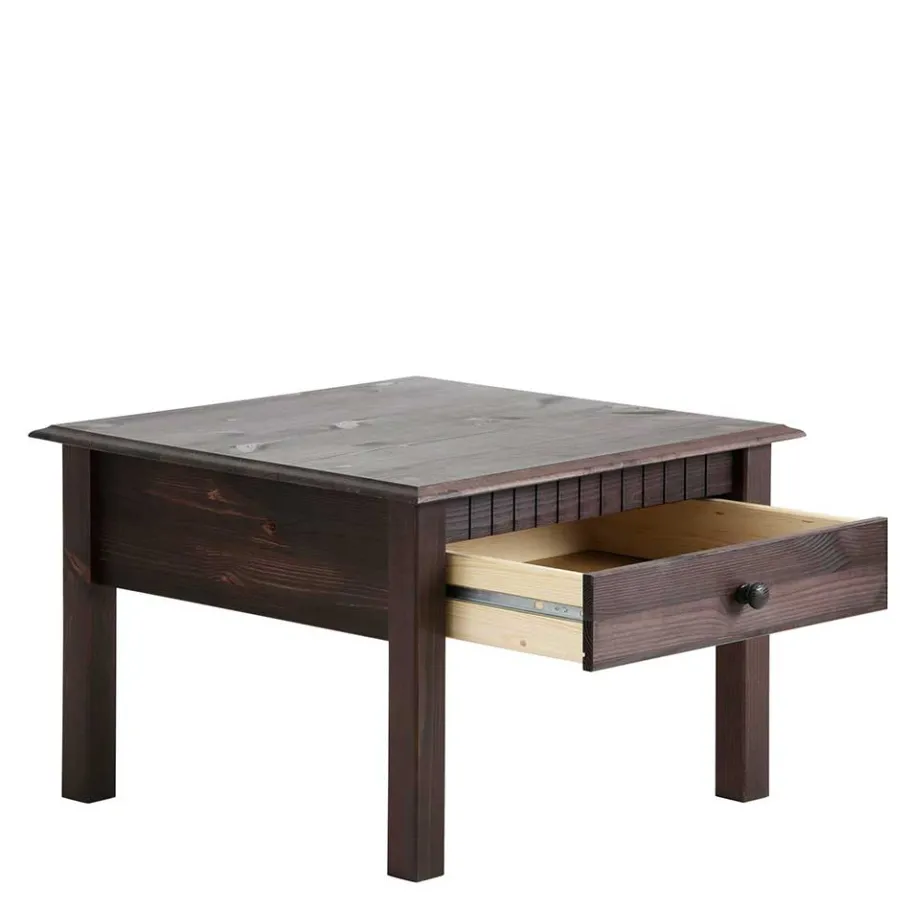 Best Wohnen Brauner Couchtisch Landhaus in Quadratisch 60x60 - Epolion