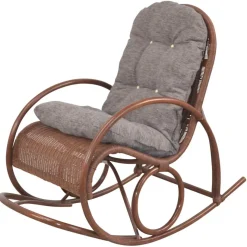 Clearance Wohnen Brauner Schaukelstuhl aus lackiertem Rattan - Asalion