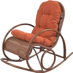 Best Wohnen Brauner Schaukelstuhl aus Rattan Geflecht - Oktaria