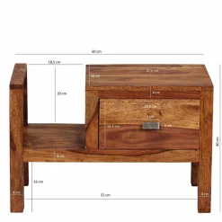 Online Wohnen Breite Nachtkommode Hoslo mit Schublade und offener Ablage 60cm
