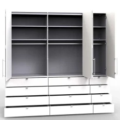 Best Wohnen Breiter Kleiderschrank mit 12 Schubladen - Rativian