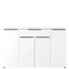 Online Wohnen Büro Highboard in Weiß mit schwarzen Griffen - Sparkle
