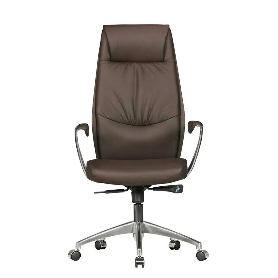 Wohnen Büro Schreibtischsessel in Braun Leder - Mallavi