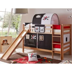 Outlet Wohnen Buche Piratenzimmer Etagenbett in Natur - Caracas