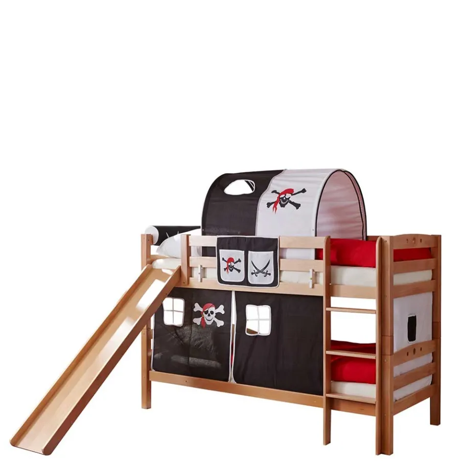 Outlet Wohnen Buche Piratenzimmer Etagenbett in Natur - Caracas