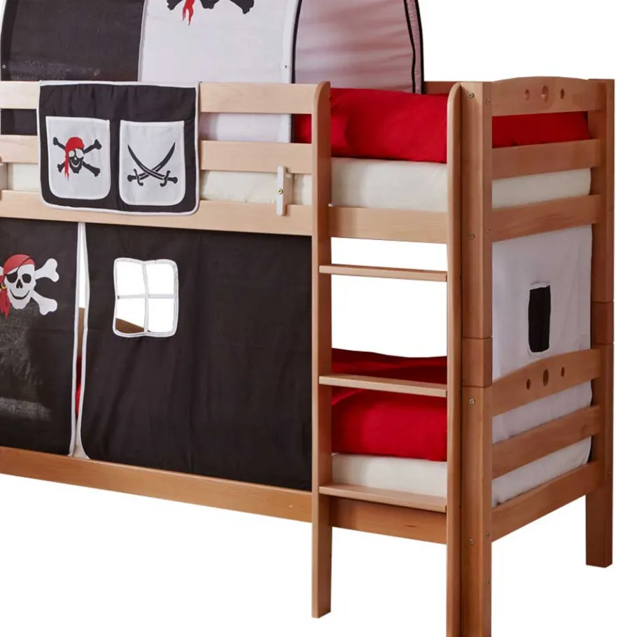Outlet Wohnen Buche Piratenzimmer Etagenbett in Natur - Caracas