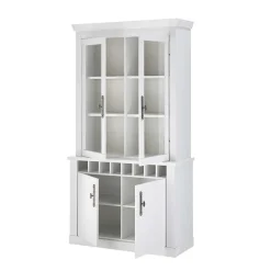 Wohnen Buffet Vitrine in weißer Holzoptik Pinie - Liancos
