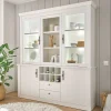 Outlet Wohnen Buffetschrank Vitrine in weißer Holzoptik Pinie - Liancos
