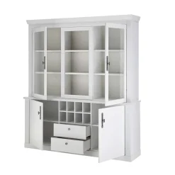 Outlet Wohnen Buffetschrank Vitrine in weißer Holzoptik Pinie - Liancos
