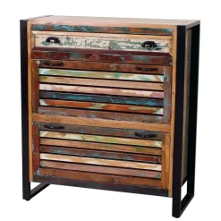 Best Wohnen Bunte Flurmöbel im Shabby Chic - Vosbadus (vierteilig)