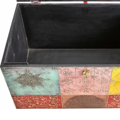 Online Wohnen Bunte Holztruhe im Orientalischen Stil - Lilano