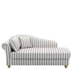 Best Wohnen Chaiselongue mit Streifen in Weiß Braun - Adendro
