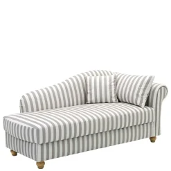Best Wohnen Chaiselongue mit Streifen in Weiß Braun - Adendro