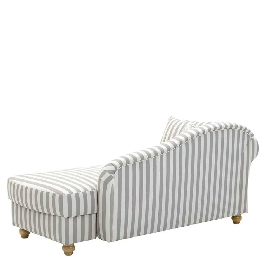 Best Wohnen Chaiselongue mit Streifen in Weiß Braun - Adendro