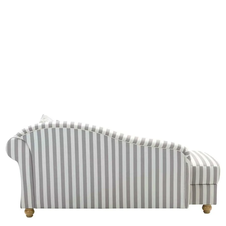 Best Wohnen Chaiselongue mit Streifen in Weiß Braun - Adendro