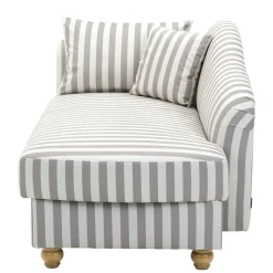 Best Wohnen Chaiselongue mit Streifen in Weiß Braun - Adendro