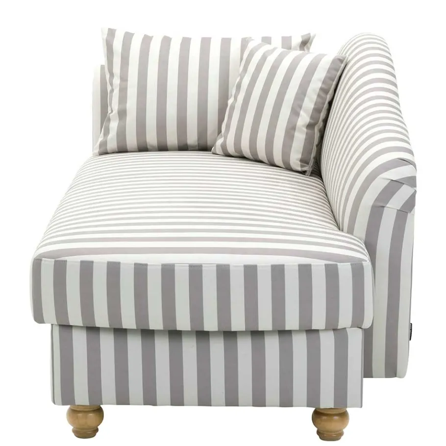 Best Wohnen Chaiselongue mit Streifen in Weiß Braun - Adendro