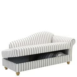 Best Wohnen Chaiselongue mit Streifen in Weiß Braun - Adendro