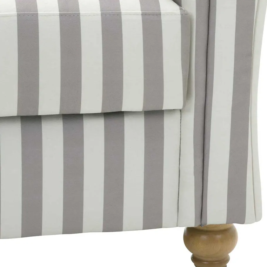 Best Wohnen Chaiselongue mit Streifen in Weiß Braun - Adendro