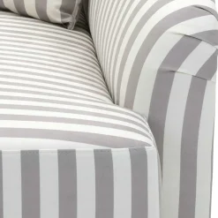 Best Wohnen Chaiselongue mit Streifen in Weiß Braun - Adendro