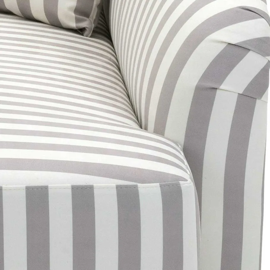 Best Wohnen Chaiselongue mit Streifen in Weiß Braun - Adendro