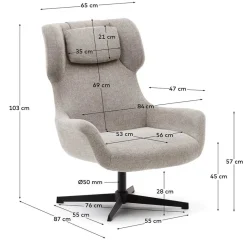 Sale Wohnen Chenille Loungesessel drehbar - Marocana