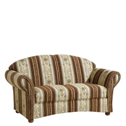 Best Wohnen Chenille Sofa mit Streifenmuster Braun Beige - Kontrast
