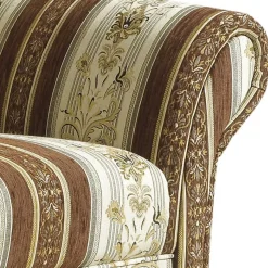 Best Wohnen Chenille Sofa mit Streifenmuster Braun Beige - Kontrast