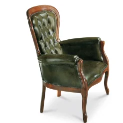 Best Wohnen Chesterfield Armlehnstuhl Magari in Kunstleder Grün