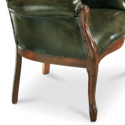 Best Wohnen Chesterfield Armlehnstuhl Magari in Kunstleder Grün