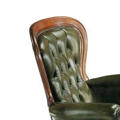 Best Wohnen Chesterfield Armlehnstuhl Magari in Kunstleder Grün