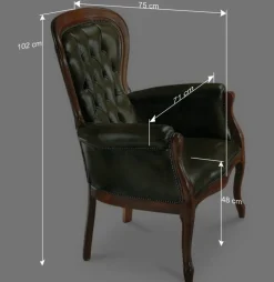 Best Wohnen Chesterfield Armlehnstuhl Magari in Kunstleder Grün