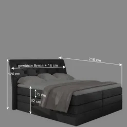 Best Wohnen Chesterfield Boxspring Bett in Dunkelgrün Velours - Ardit