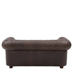 Outlet Wohnen Chesterfield Couch aus Echtleder - Pluna